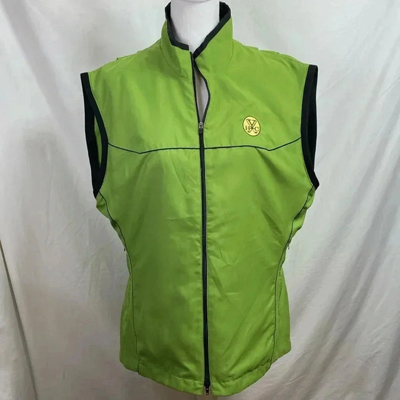 Zero Restriction Golf Ladies Medium Green with Black Trim Zip Front Vest. - Picture 1 of 10
